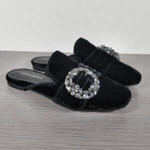 Jeffrey Campbell Ravis Slip-On Mule, Black Velvet, Womens Size 6 M